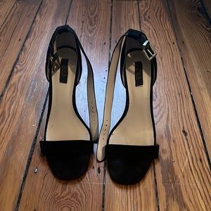 Black suede high heel sandals - Saks Fifth Avenue